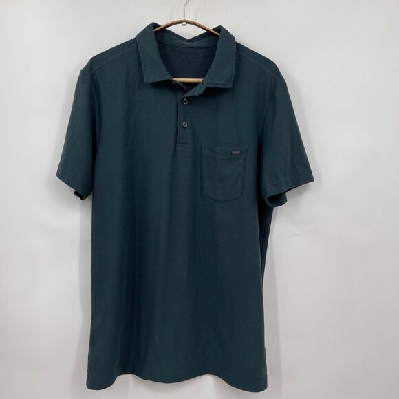 Vouri Blue Green Ace Performance Oregano Short Sleeve Polo Shirt Size Medium - Picture 1 of 8